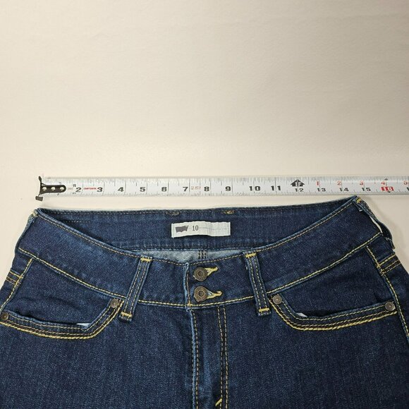 Levi's Denim Capri Jeans Women's Size 10 Stretch Dark Wash Button Pocket 28x19" - Picture 8 of 10